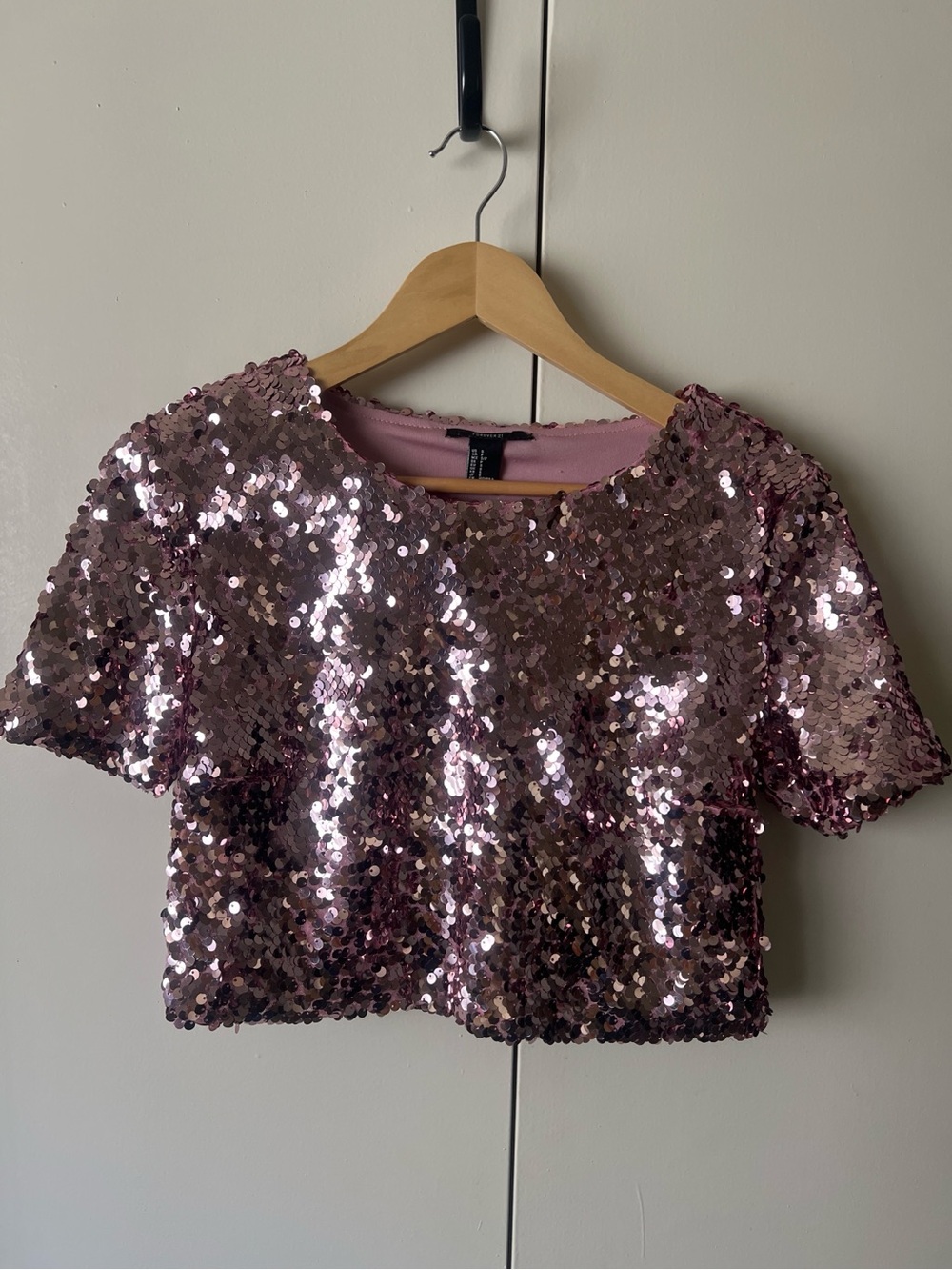 Sequin Crop Top - Pink